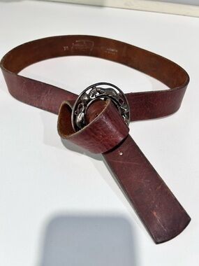 Jamir Brown Leather Belt with Stamped Logo